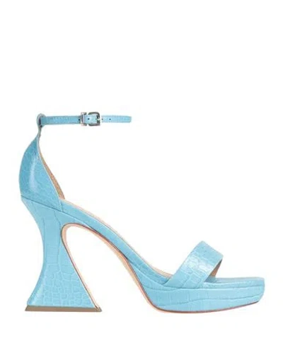 Vicenza ) Woman Sandals Sky Blue Size 8 Leather