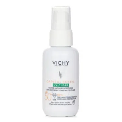 Vichy Ladies Capital Soleil Uv Clear Anti Imperfections Water Fluid Spf 50 1.4 oz Skin Care 33378758 In White