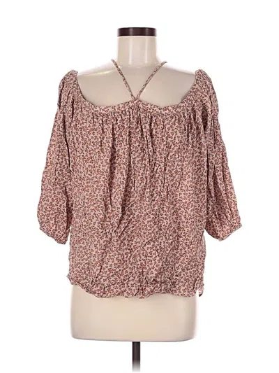 Pre-owned Vici 3/4 Sleeve Blouse In Brown