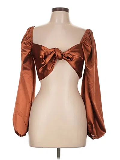 Pre-owned Vici 3/4 Sleeve Blouse In Brown