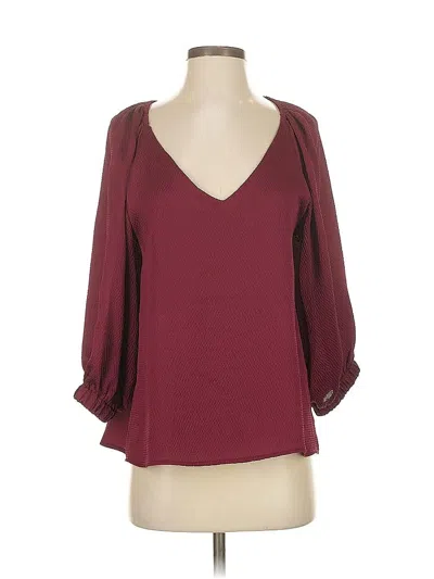 Pre-owned Vici 3/4 Sleeve Blouse In Burgundy