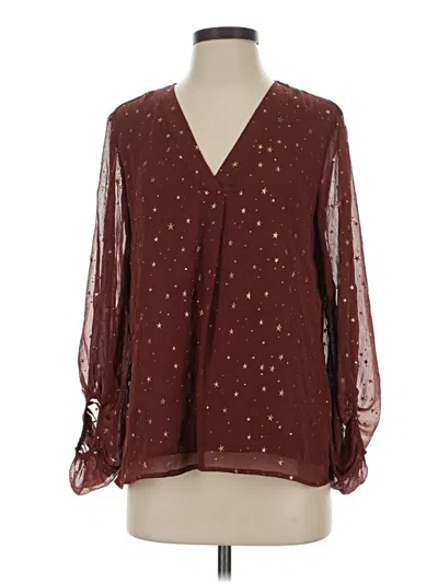 Pre-owned Vici 3/4 Sleeve Blouse In Burgundy