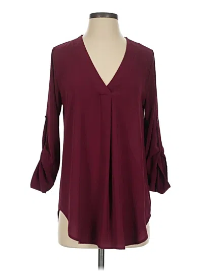 Pre-owned Vici 3/4 Sleeve Blouse In Burgundy
