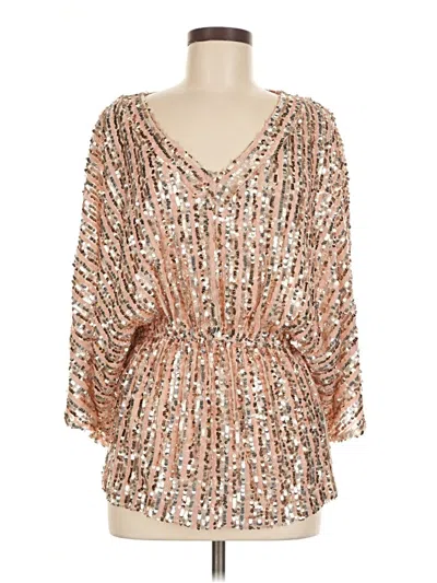 Pre-owned Vici 3/4 Sleeve Blouse In Gold