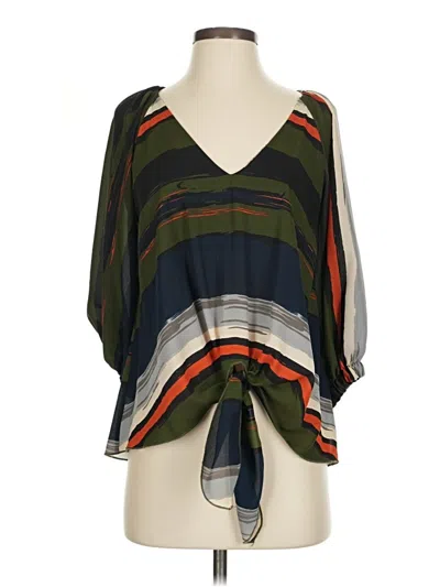 Pre-owned Vici 3/4 Sleeve Blouse In Green
