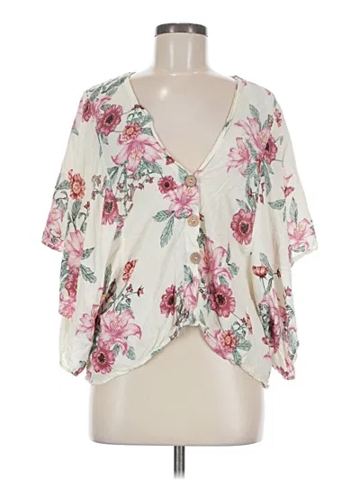 Pre-owned Vici 3/4 Sleeve Blouse In Ivory