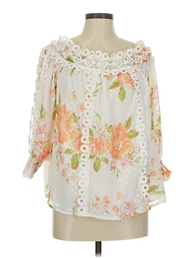Pre-owned Vici 3/4 Sleeve Blouse In White