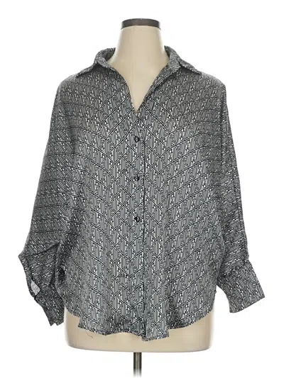Pre-owned Vici 3/4 Sleeve Button Down Shirt In Gray