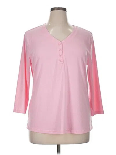 Pre-owned Vici 3/4 Sleeve Top Pink V-neck Tops