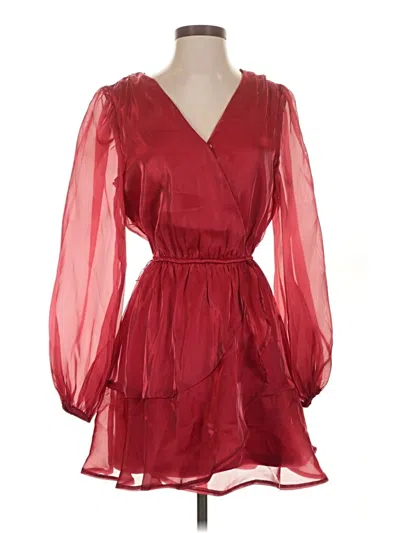 Pre-owned Vici 3/4 Sleeve Top Red Plunge Neckline Tops