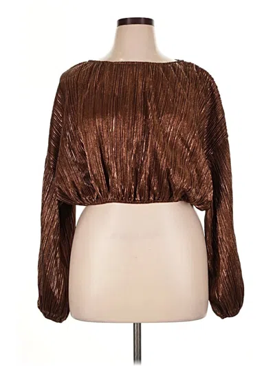 Pre-owned Vici 3/4 Sleeve T-shirt In Brown