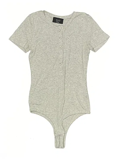 Pre-owned Vici Bodysuit In Gray