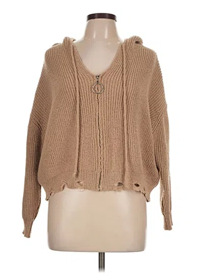 Pre-owned Vici Cardigan Sweater In Tan