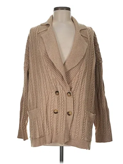 Pre-owned Vici Cardigan Sweater In Tan