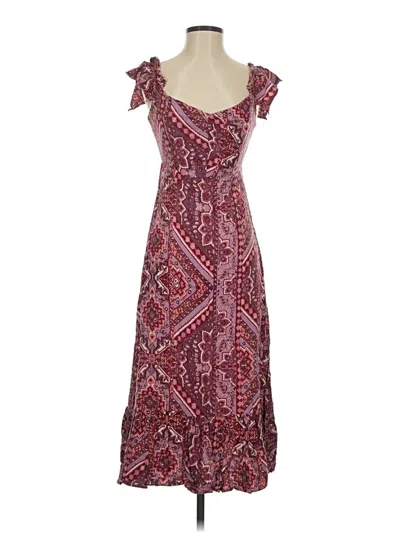 Pre-owned Vici Casual Dress In Burgundy