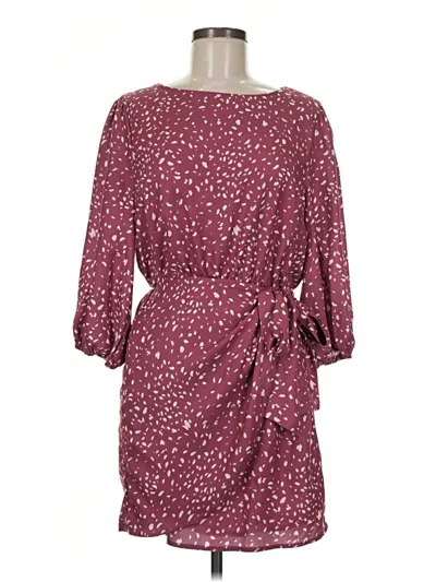 Pre-owned Vici Casual Dress In Burgundy