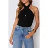 Vici Collection Al Fresco Knit Halter Top In Black