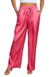 VICI COLLECTION VICI COLLECTION AURELIA WIDE LEG SATIN DRAWSTRING PANTS