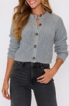 Vici Collection Aurora Crewneck Cardigan In Animal Print