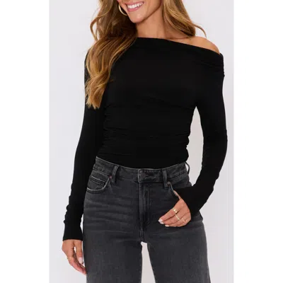 Vici Collection Belle One-shoulder Jersey Top In Black