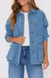 Vici Collection Blair Belted Denim Jacket In Multi