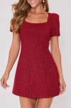 Vici Collection Blair Tweed Minidress In Red