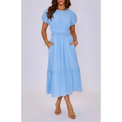 Vici Collection Briar Puff Sleeve Dress In Blue