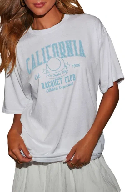Vici Collection California Racquet Club Graphic Cotton T-shirt In White