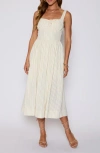 Vici Collection Callie Fit & Flare Milkmaid Sundress In White