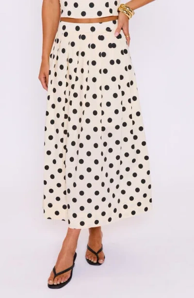 Vici Collection Cami Polka Dot Pleated Maxi Skirt In White