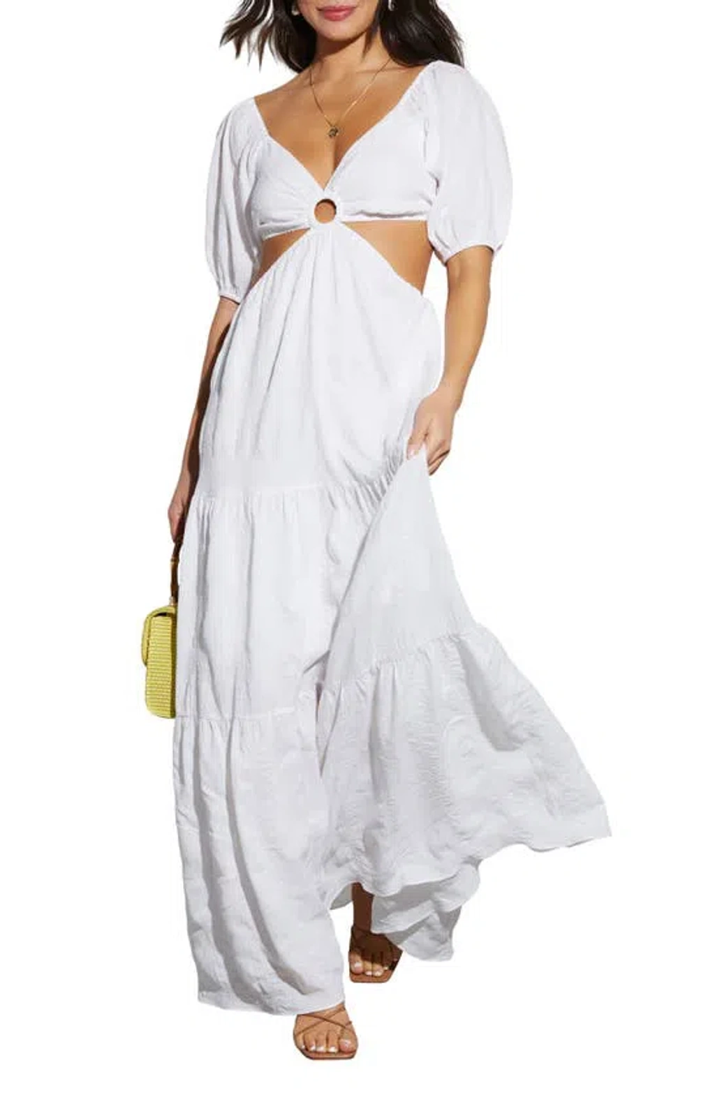 cotton tee shirt maxi dress ASTRID COTTON SLUB PUFF SLEEVE MAXI DRESS – Velvet by Graham & Spencer
