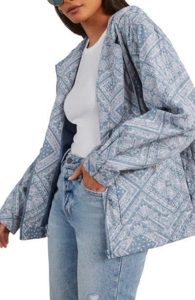 Vici Collection Catie Paisley Quilted Hooded Jacket In Blue