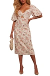 VICI COLLECTION VICI COLLECTION CORNELIA FLORAL PRINT PUFF SLEEVE DRESS