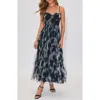Vici Collection Dark Romance Pleated Maxi Dress In Blue