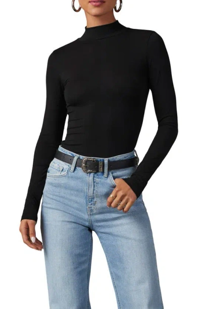 Vici Collection Day To Day Mock Neck Top In Black