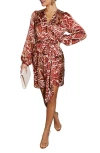 VICI COLLECTION VICI COLLECTION ERIN ABSTRACT PRINT LONG SLEEVE MINIDRESS
