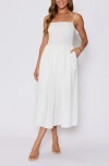 Vici Collection Essential Smocked Cotton Sundress In White