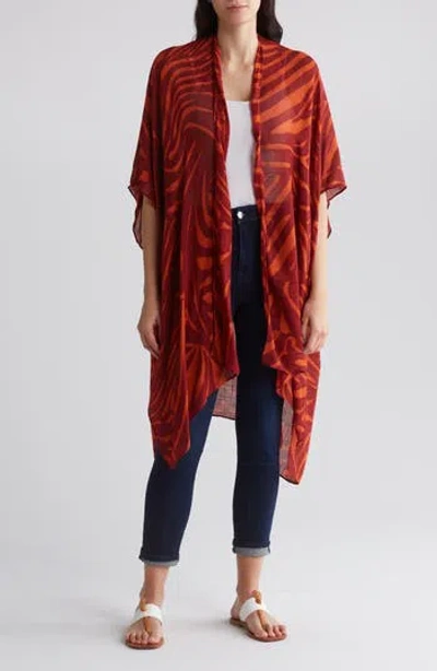 Vici Collection Freshen Your Day Cover-up Wrap In Burgundy/orange