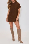 Vici Collection Hot Coco Sweater Minidress In Brown