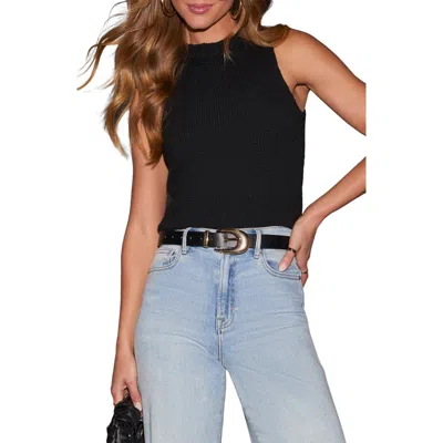 Vici Collection Ivette Cotton Rib Sweater Tank In Black