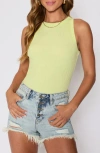 Vici Collection Jocey Rib Stretch Cotton Blend Tank In Green