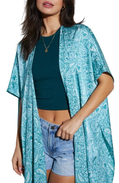 Vici Collection Juli Paisley Cover-up Duster In Blue