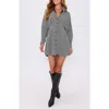 Vici Collection Lara Check Long Sleeve Mini Shirtdress In Multi