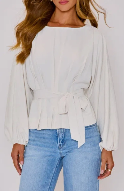Vici Collection Lydia Tie Waist Top In White