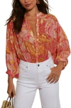 VICI COLLECTION MAGGIE FLORAL CHIFFON BUTTON-UP SHIRT