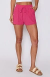 Vici Collection Mara Stripe Drawstring Waist Shorts In Pink