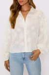 Vici Collection Marley Floral Jacquard Long Sleeve Button-up Shirt In Neutral