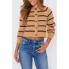Vici Collection Nadia Stripe Crop Cardigan In Gold
