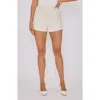 Vici Collection Paige High Waist Tweed Shorts In White