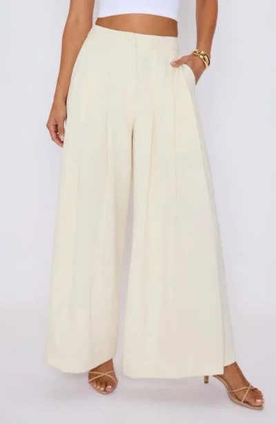 Vici Collection Pleated Wide Leg Pants In White